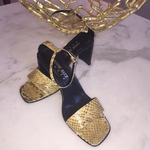 Shoe Bizz - Paris. Snake Skin Sandal Heel